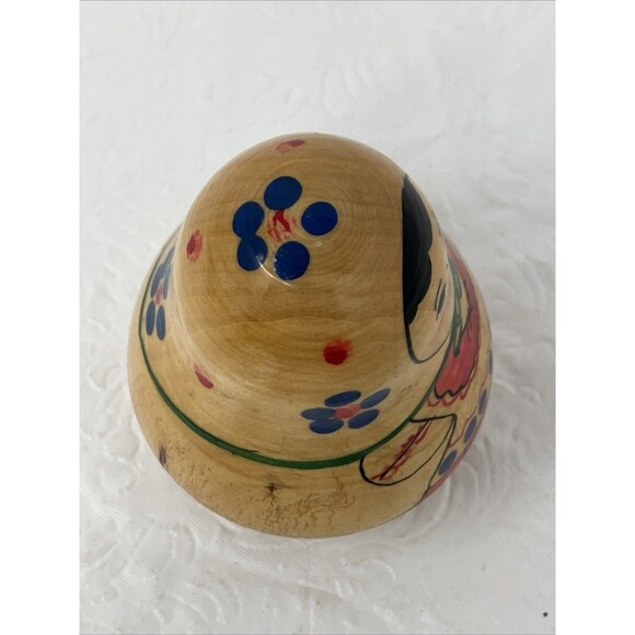 Vintage Russian Floral Bell Chime Doll Hand Painted 3.5” - Picture 7 of 9